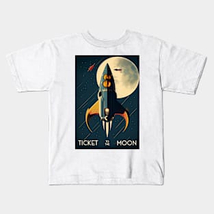 Moon Adventure Vintage Travel Poster Kids T-Shirt